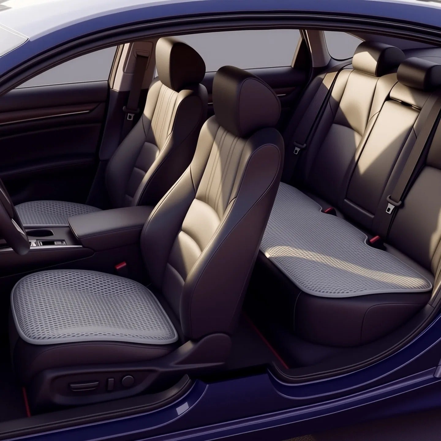 Universal Ice Silk Car Seat Cushion – Breathable Anti-Slip Summer Seat Cover - Delicate Leather