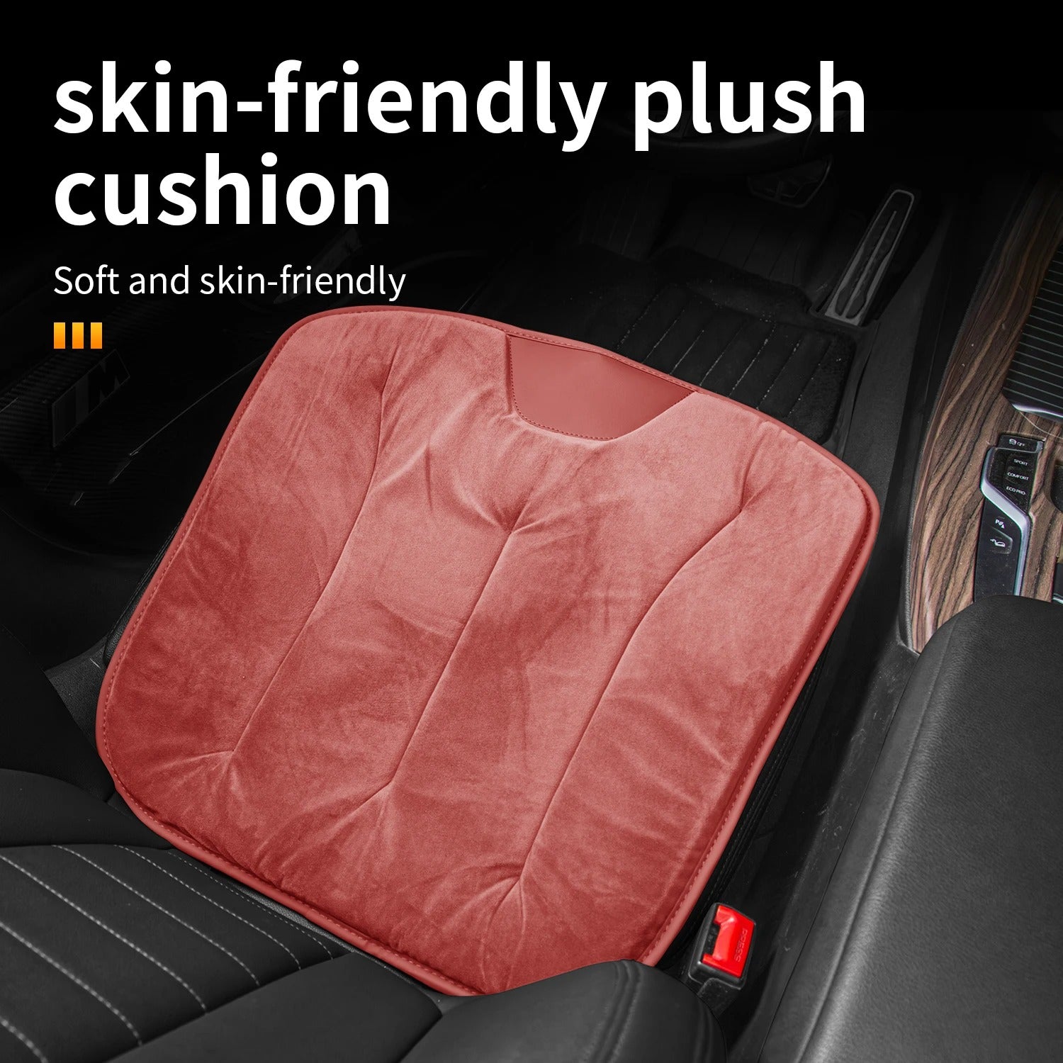 Car Seat Cushion – Non-Slip Chair Pad for Driving & Everyday Seating - Delicate Leather  