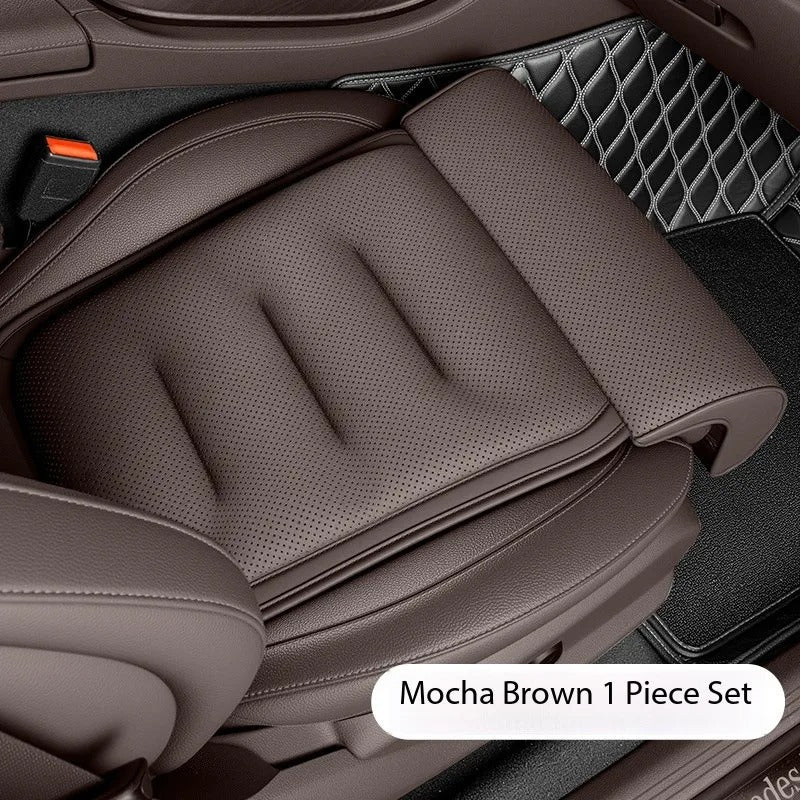 Universal Car Seat Cushion – Anti-Slip PU Leather Protective Mat, Integrated Thin Design for All Seasons - Delicate Leather  