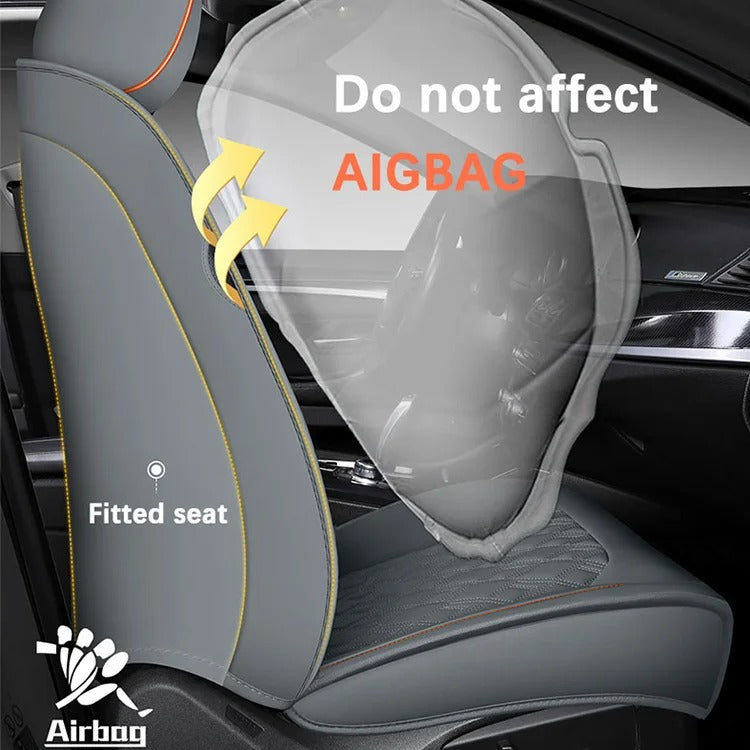 Universal Leather Front Car Seat Covers – Waterproof Breathable Memory Foam Seat Protectors - Delicate Leather