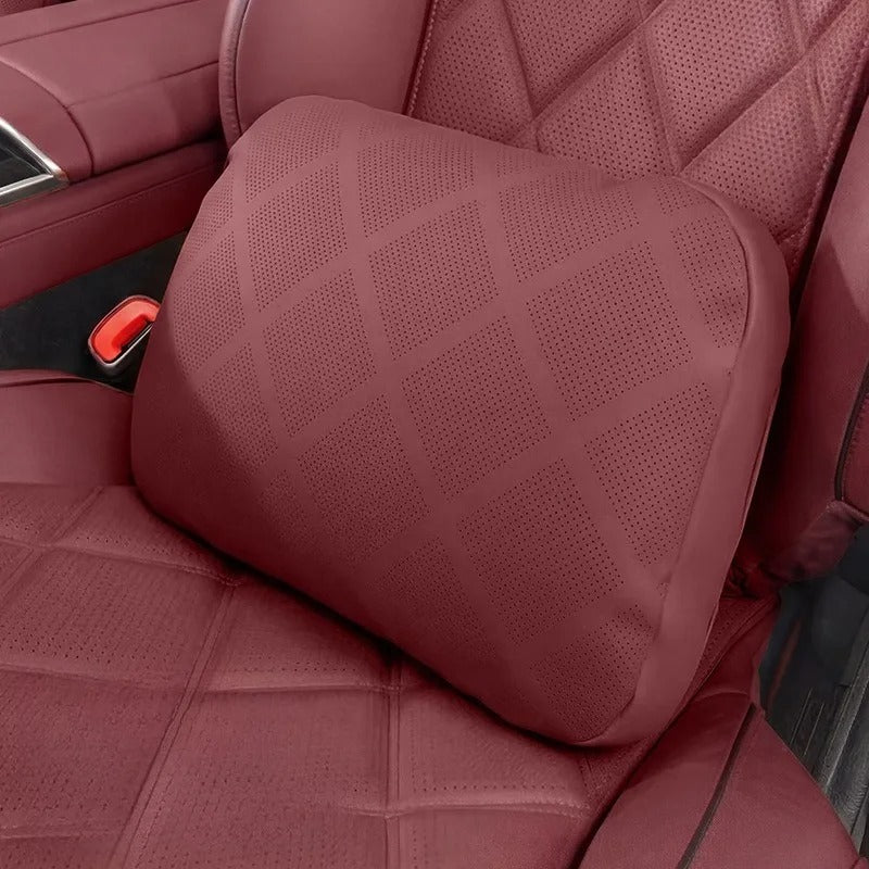 Nappa Leather Car Neck Pillow & Waist Pillow Set – Universal Car Seat Accessories - Delicate Leather