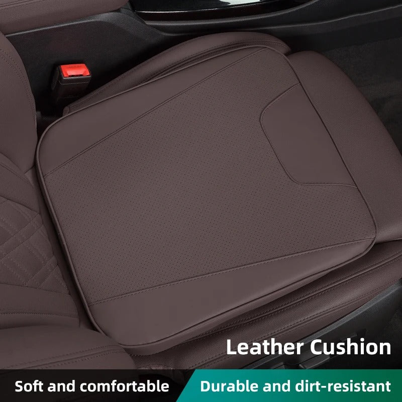 Nappa-Style Leather Car Seat Cushion – Universal Breathable Mat for Vehicle Interior - Delicate Leather  
