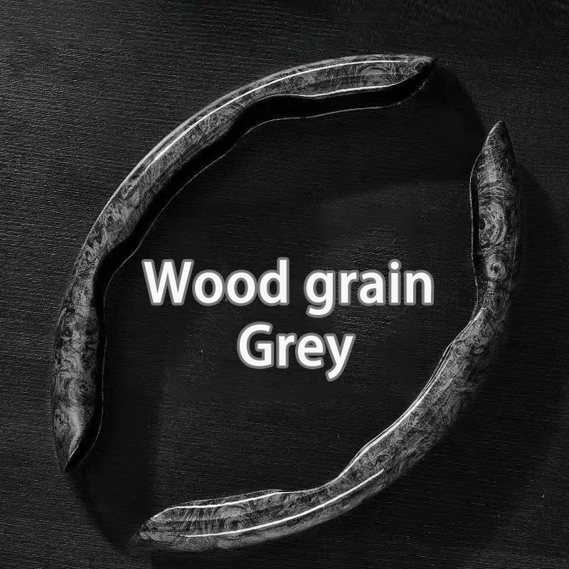 Universal Wood Grain Steering Wheel Cover 38cm – Breathable Non-Slip Sweat-Absorbent Car Steering Wheel Protector - Delicate Leather