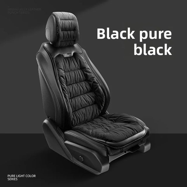Perforated Nappa Leather Car Seat Cushion – Breathable All-Season Universal Seat Cover - Delicate Leather