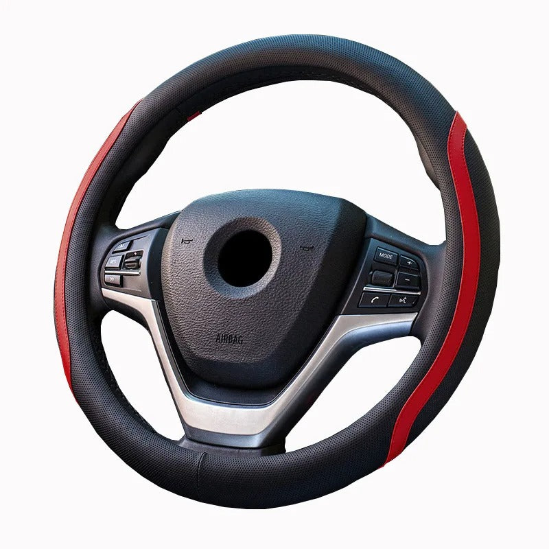 Universal PU Leather Steering Wheel Cover – Breathable Non-Slip 38 cm All-Season Grip - Delicate Leather