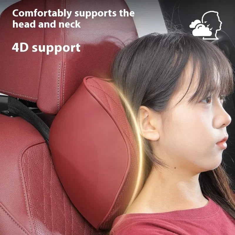 Nappa Leather Car Seat Cushion Set – Universal Fit with Headrest & Lumbar Support Pillows - Delicate Leather  