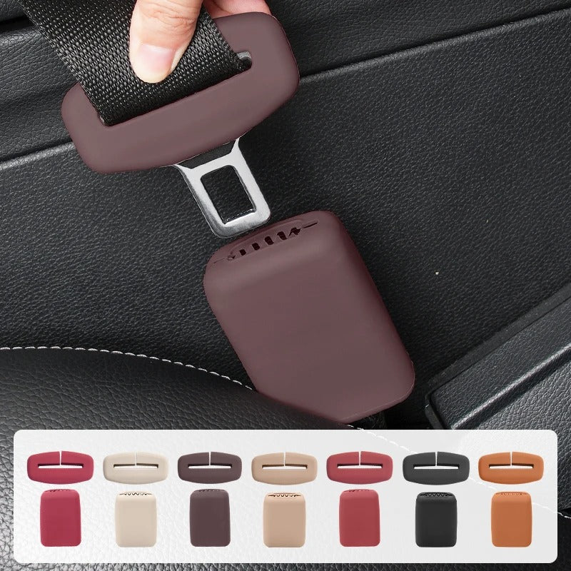 Car Seat Belt Buckle Cover – Silicone Anti-Scratch Interior Protector - Delicate Leather  
