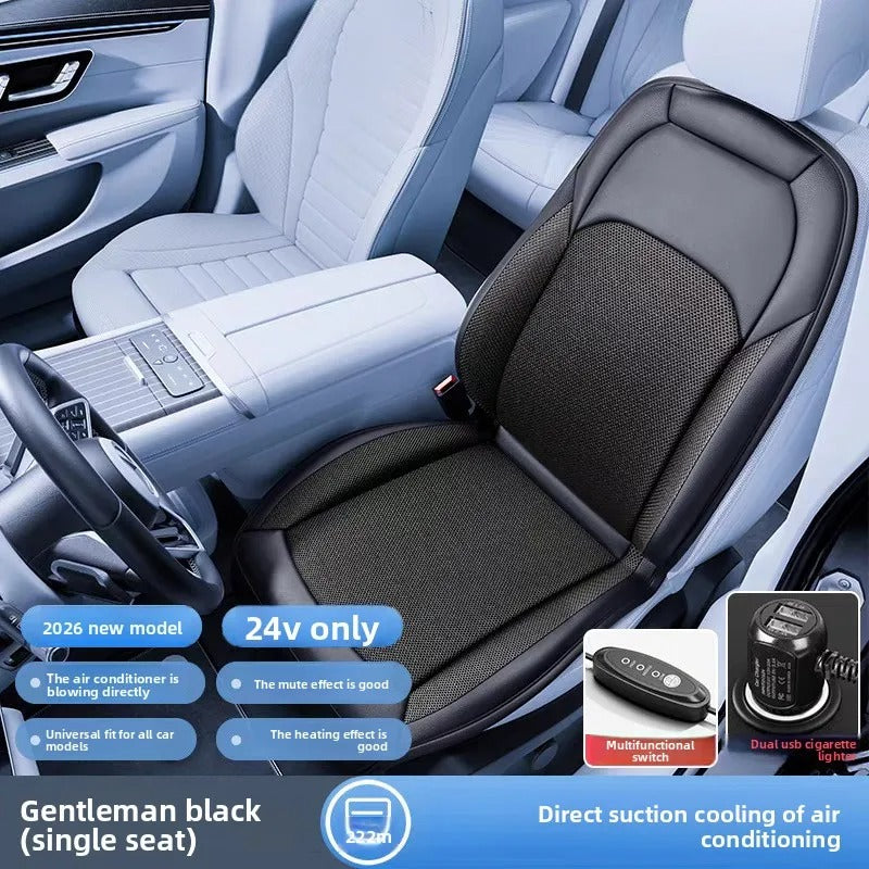 Universal Car Seat Ventilation Cover – Breathable Cooling Cushion for Summer Comfort - Delicate Leather