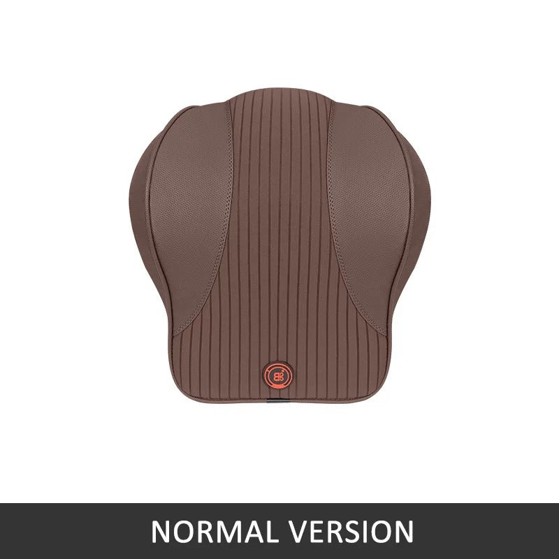 Nappa Leather Car Headrest & Lumbar Pillow – Memory Foam Neck and Waist Cushion Set - Delicate Leather