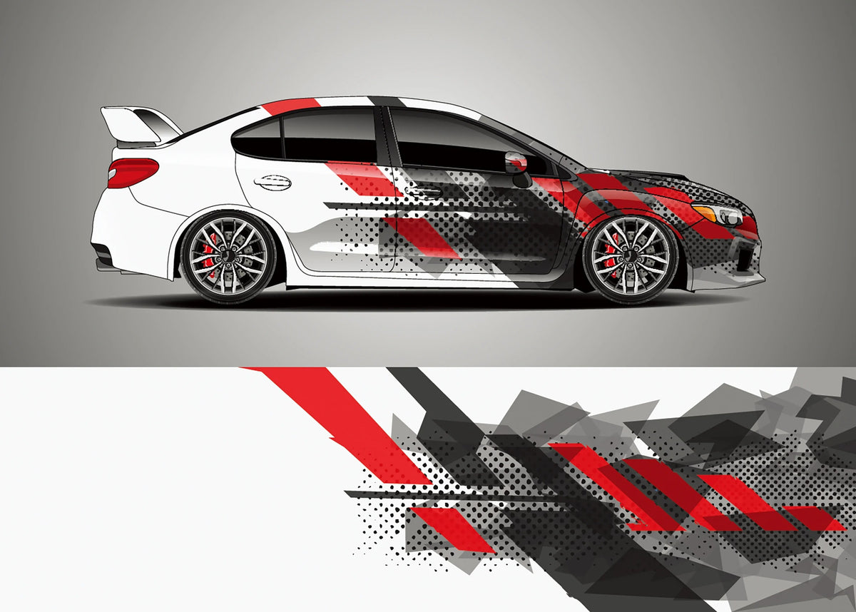 Color Stitching Car Body Decal – Camo Racing Graphic PVC Vinyl Wrap 300 × 60cm - Delicate Leather