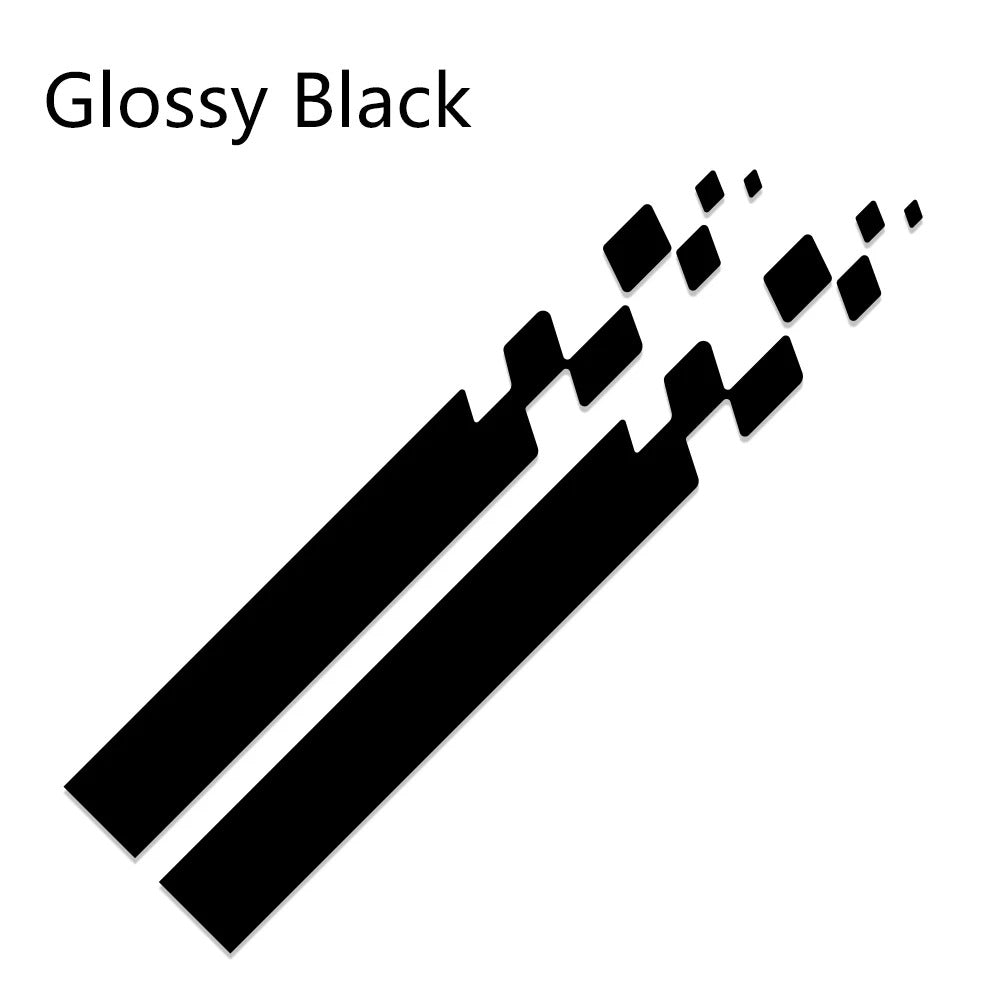 Car Hood Long Stripe Vinyl Decal Set – Sport Styling Graphic Stickers - Delicate Leather