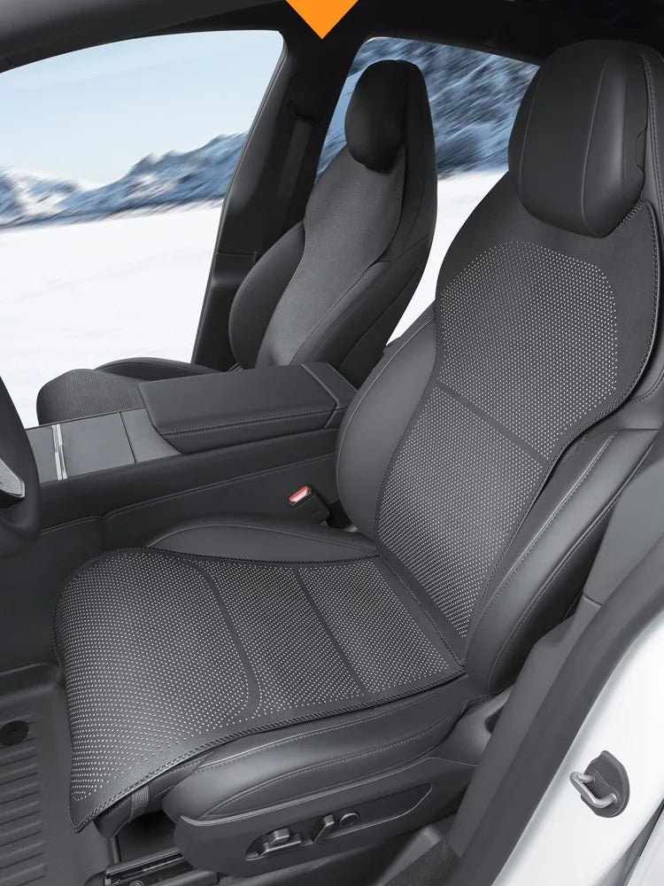 For 6-seater Tesla Model YL Car Seat Cushion Set – Front & Rear Seat Protection Cushions - Delicate Leather