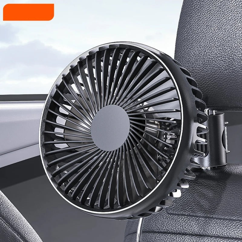 12–24V Mini Car Air Outlet Fan with LED Lighting – USB Powered, 360° Rotating, 3-Speed Cooling Fan for Car, Office & Home Use - Delicate Leather  