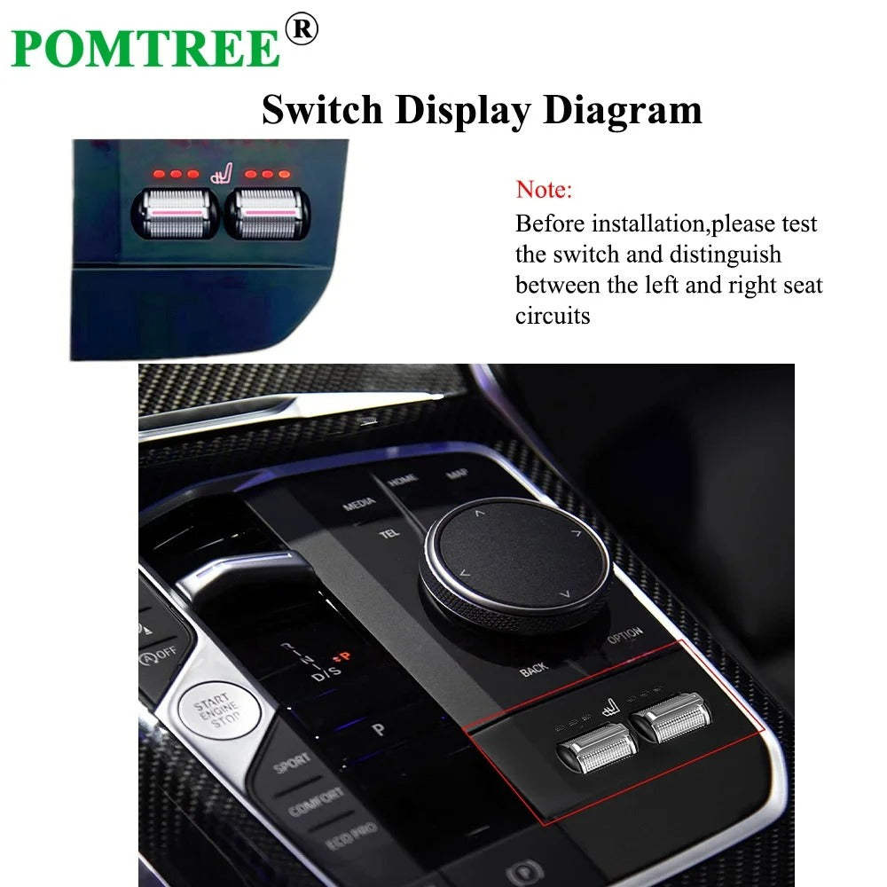 Built-In Car Seat Heater Kit for 2 Seats – 12V Alloy Wire Heating Pads with Special Switch, Universal Winter Seat Heater - Delicate Leather
