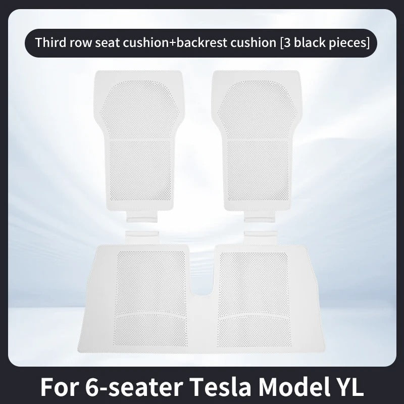 For 6-seater Tesla Model YL Car Seat Cushion Set – Front & Rear Seat Protection Cushions - Delicate Leather