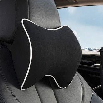 Memory Foam Car Neck & Lumbar Support Cushion – Soft Washable Seat Pillow Set - Delicate Leather