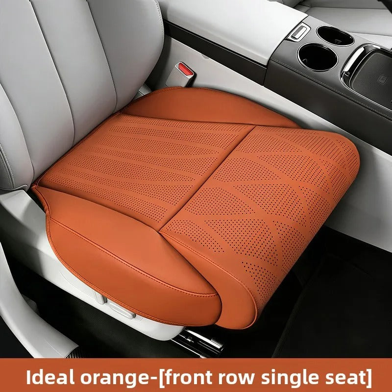 Extended Car Seat Cover with Footrest – Perforated Leather Memory Foam Seat Cushion - Delicate Leather