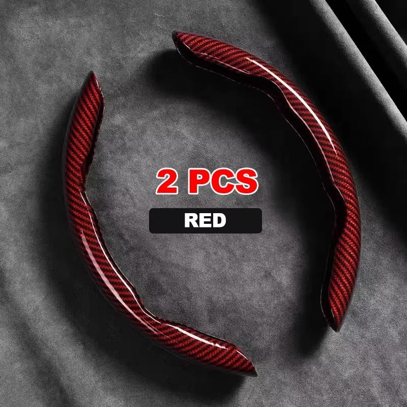 Carbon Fiber Pattern Steering Wheel Cover – Universal Fit, Non-Slip, All-Season Design - Delicate Leather  
