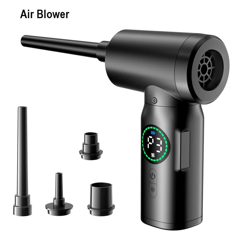 7500mAh Cordless Compressed Air Duster and Vacuum Cleaner – 3-Speed Multi Air Blower for Keyboard and Computer Cleaning - Delicate Leather  