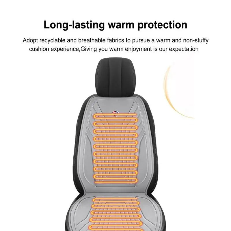 Heated Car Seat Cushion – 12V/24V Electric Winter Seat Heating Pad - Delicate Leather