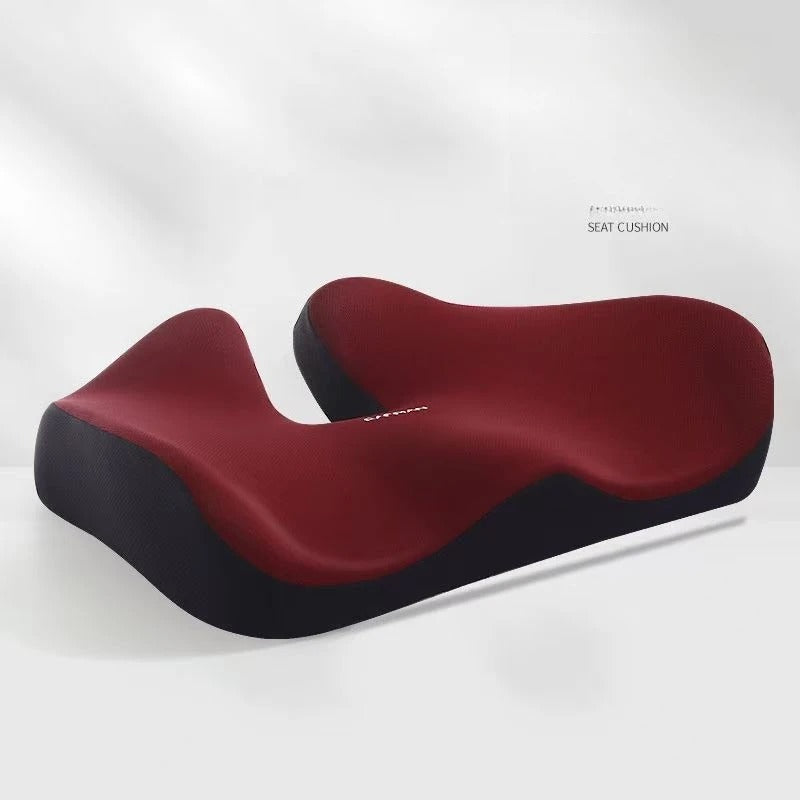 Memory Foam Wedge Seat Cushion – Contoured Chair Pad for Office, Home & Car - Delicate Leather