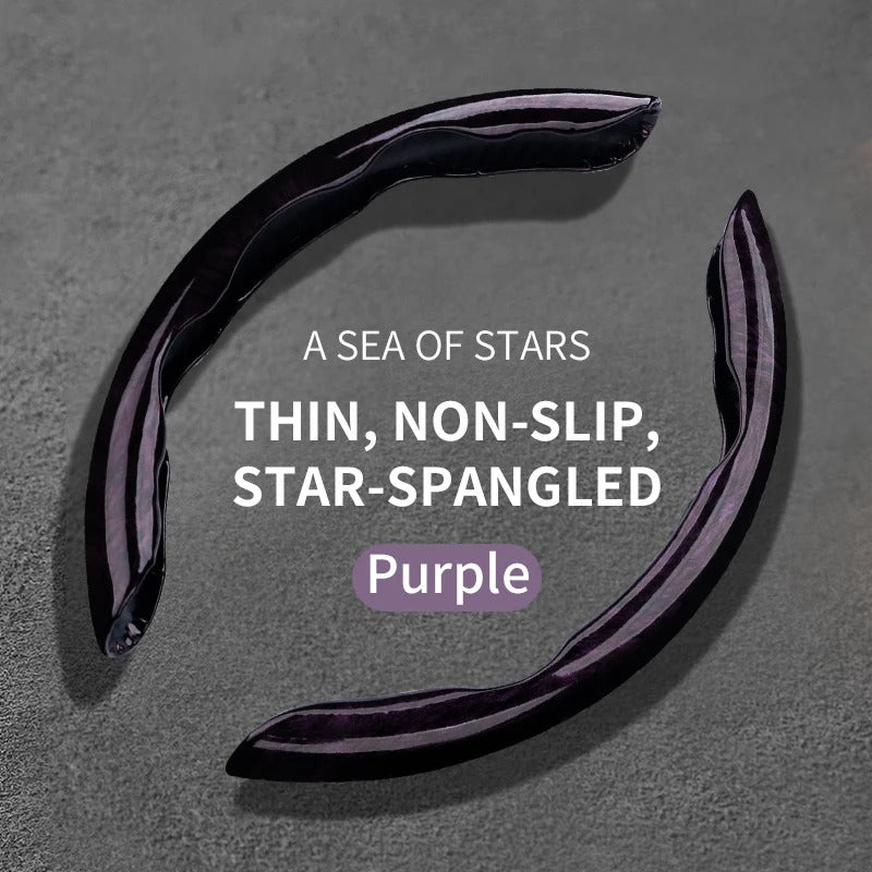 Starry Sky 38cm Steering Wheel Cover – Universal Breathable Non-Slip Ultra-Thin Car Steering Wheel Protector - Delicate Leather