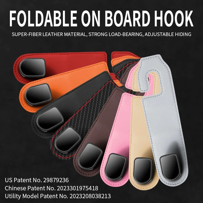 Leather Car Seat Headrest Hook – Auto Seat Back Hanger for Storage & Organization - Delicate Leather