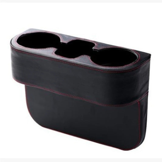 Leather Car Seat Gap Cup Holder Organizer – Side Pocket Storage Tray Universal Interior Accessory