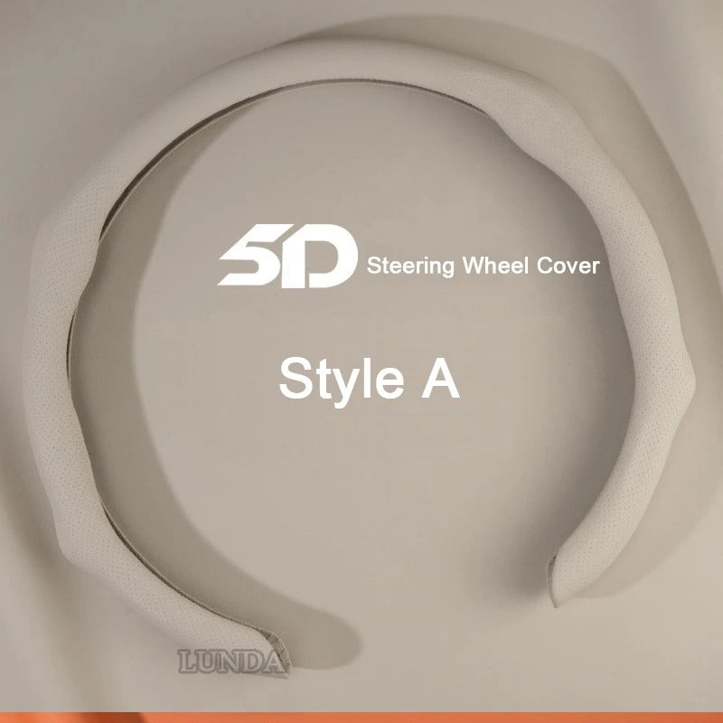 Leather Steering Wheel Cover – 38cm Universal Non-Slip Breathable Design for Cars and SUVs - Delicate Leather  