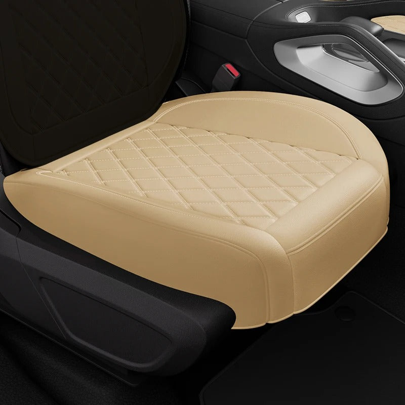 Nappa Leather Car Seat Pad – Waterproof Universal Fit Cushion, Wrap-Around Design Seat Protector - Delicate Leather  