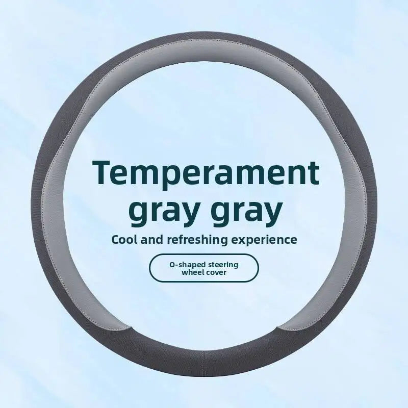 Breathable 38cm Steering Wheel Cover – Universal Non-Slip Car Handle Protector, Suitable for Most 15in Steering Wheels - Delicate Leather  