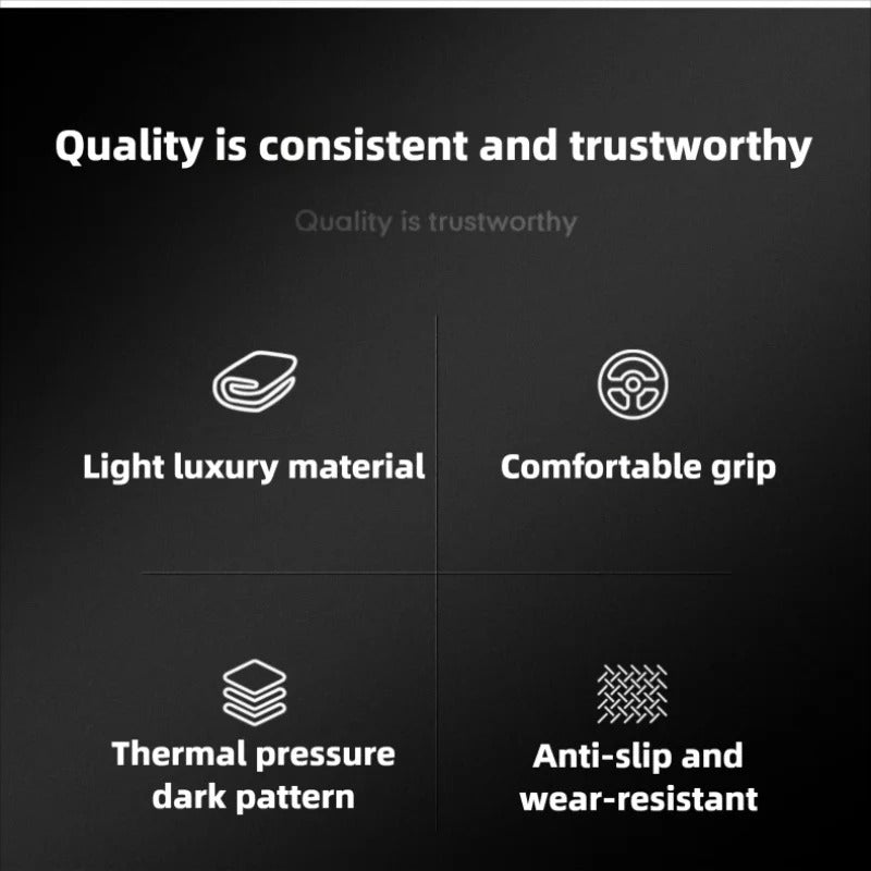 Suede Leather Steering Wheel Cover – 38cm Universal Non-Slip Grip for Cars and SUVs - Delicate Leather  