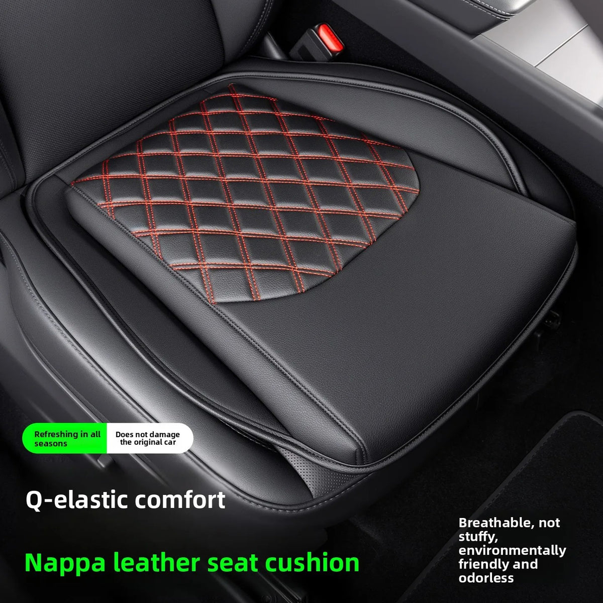 Luxury Nappa-Style Leather Car Seat Cover – Universal Fit, Perforated Design & All-Season Comfort - Delicate Leather