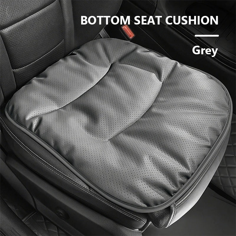 Leatherette Car Seat Cushion – Universal Breathable Front/Backrest Protector Mat for All Seasons - Delicate Leather  