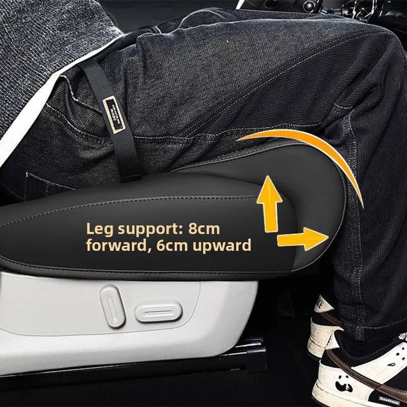 Extended Car Seat Cover with Footrest – Perforated Leather Memory Foam Seat Cushion - Delicate Leather