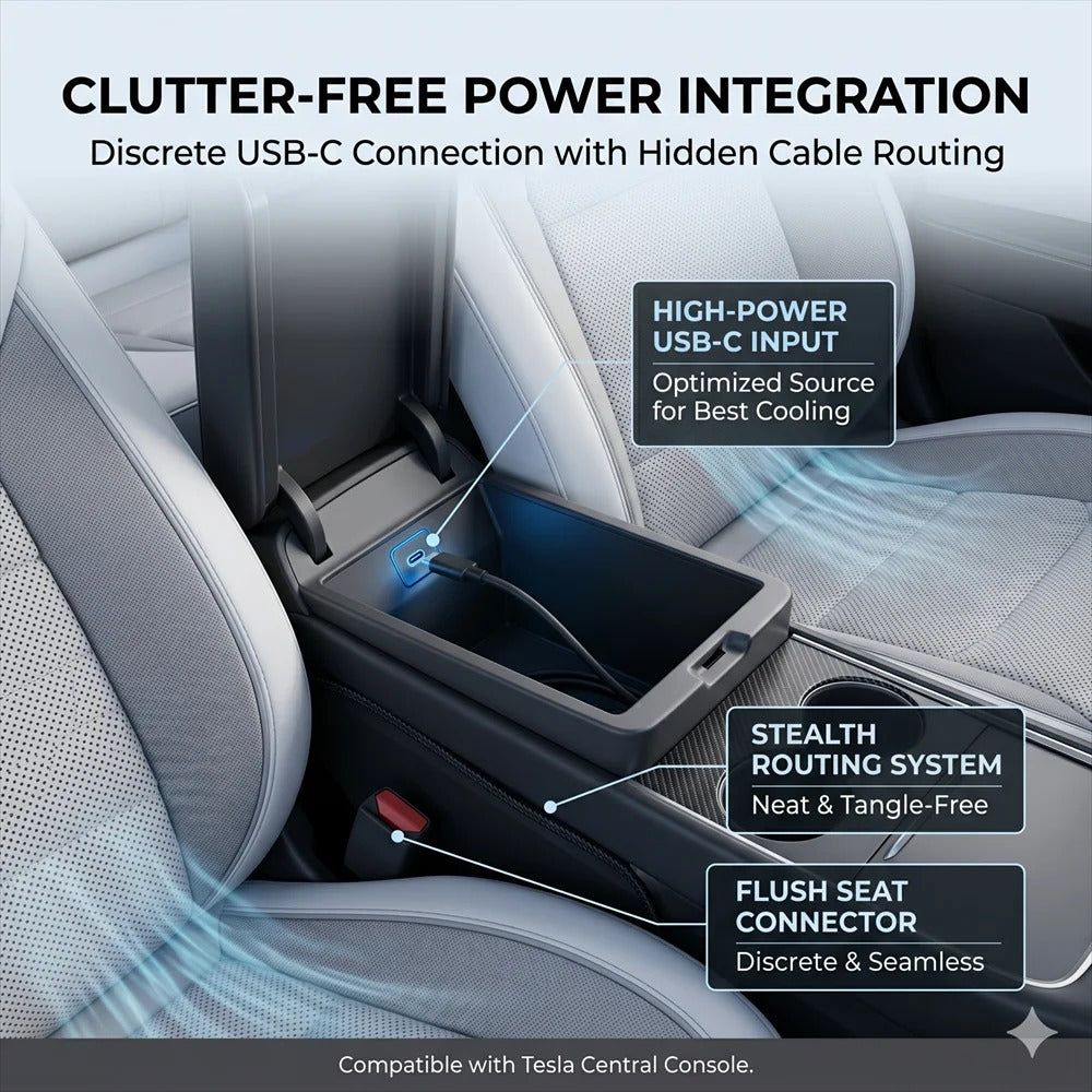 Smart Ventilated Car Seat Cushion – USB-C Cooling Seat Cover with Auto Start/Stop - Delicate Leather  