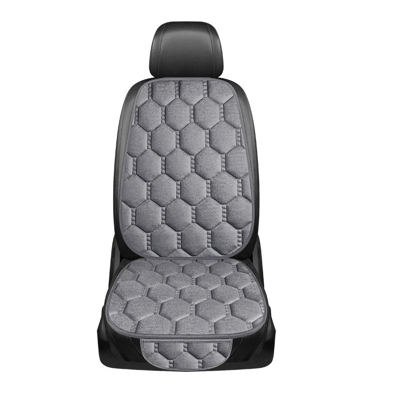 Winter Plush Car Seat Cushion – Thick Velvet Universal Seat Cover with Non-Slip Design - Delicate Leather