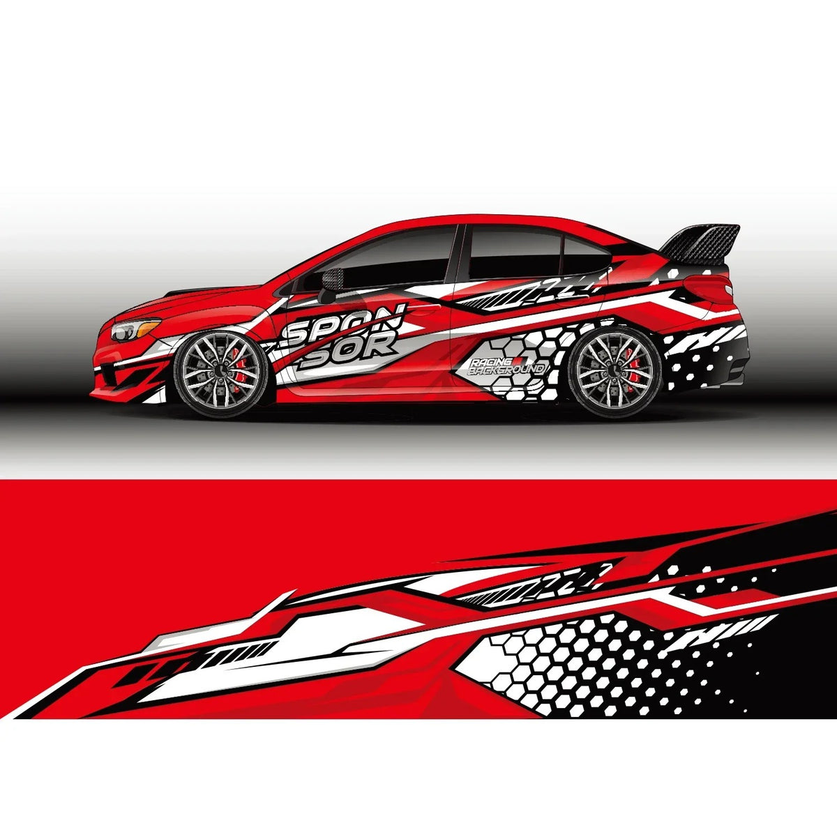 Racing Stripe Car Decal – Glossy PVC Vehicle Body Graphic Vinyl Wrap Sticker - Delicate Leather