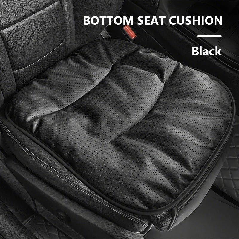 Leatherette Car Seat Cushion – Universal Breathable Front/Backrest Protector Mat for All Seasons - Delicate Leather  