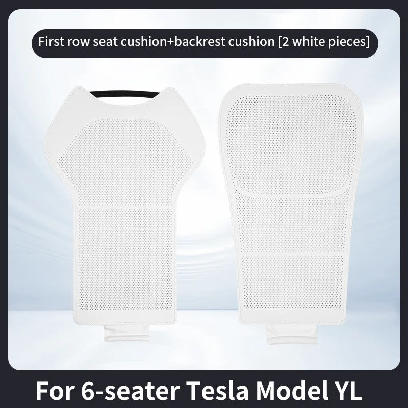 For 6-seater Tesla Model YL Car Seat Cushion Set – Front & Rear Seat Protection Cushions - Delicate Leather