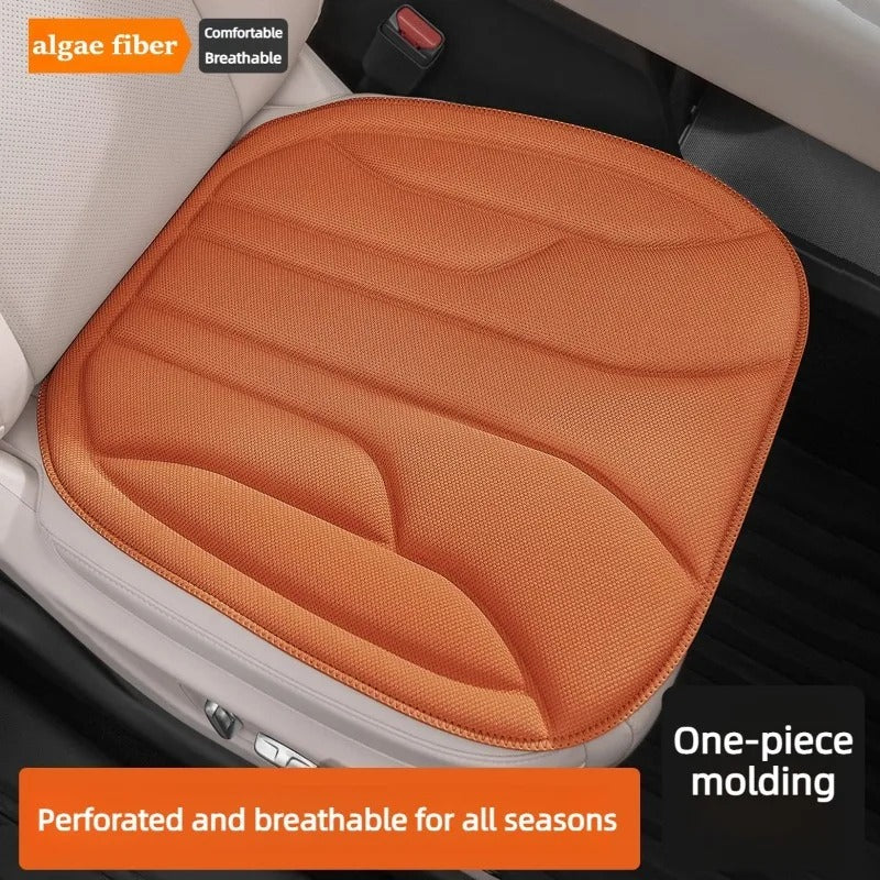 Algae Fiber Car Seat Cover Full Set – Universal Breathable Non-Slip Seat Cushion Set - Delicate Leather  
