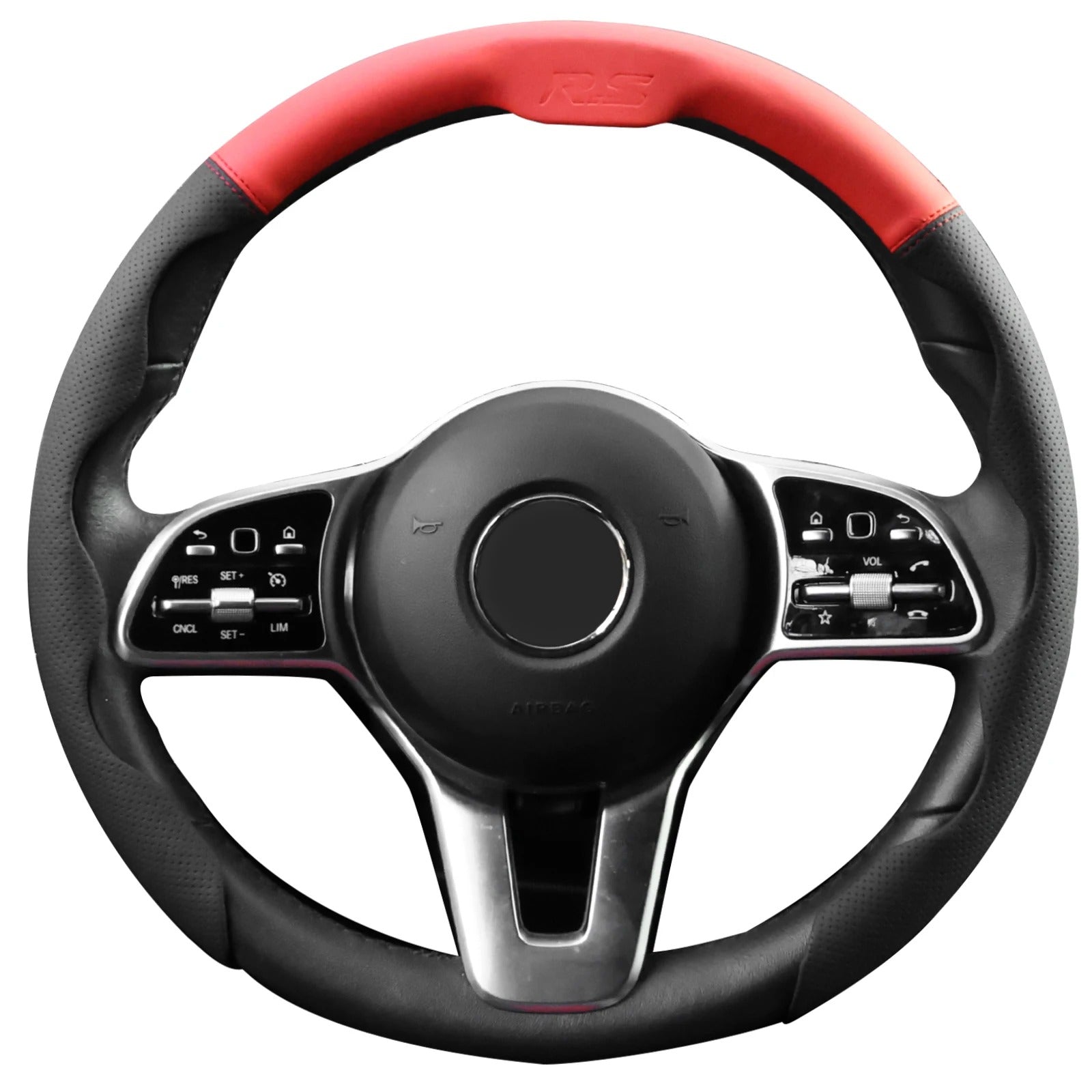 Universal Steering Wheel Cover – Faux Leather, Perforated Design, Fits 14.5–15.5 Inch O/D Type Wheels, Non-Slip - Delicate Leather  