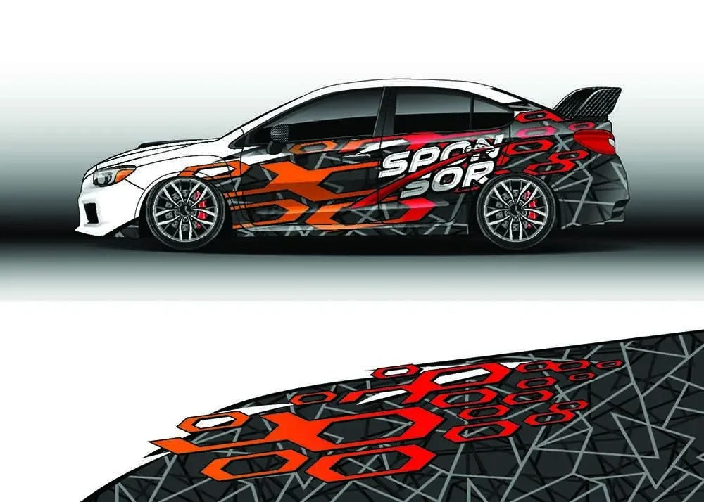 Graffiti Art Car Decal – Glossy PVC Vehicle Body Graphic Vinyl Wrap Sticker - Delicate Leather