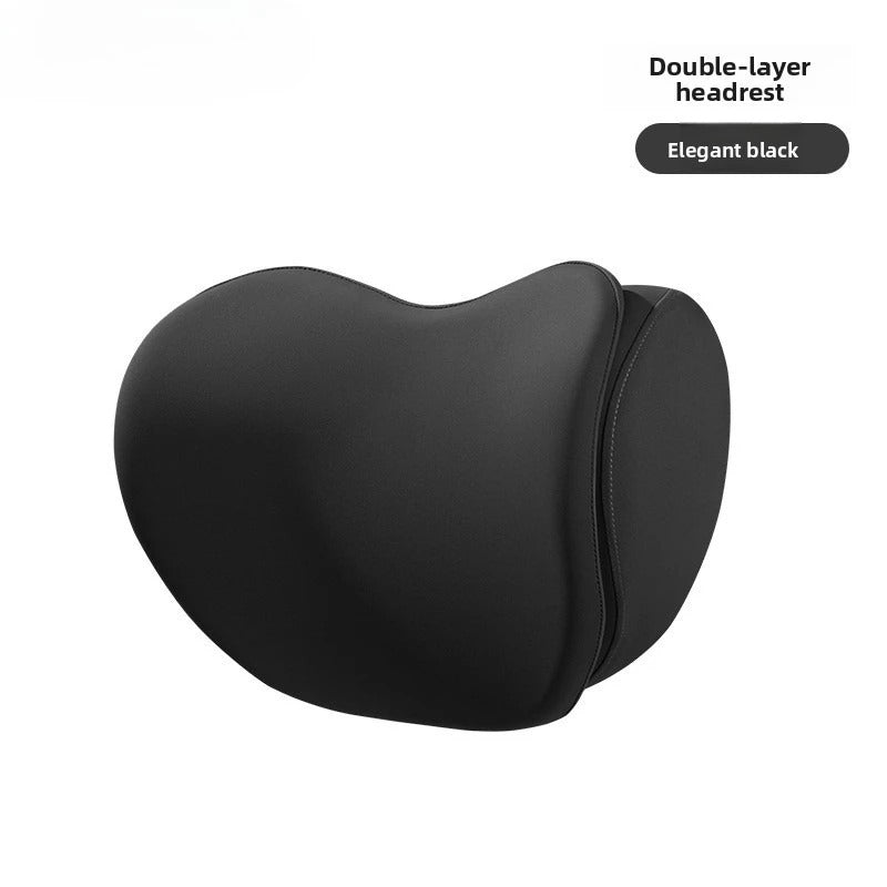 Leather Car Headrest Cushion – Breathable Neck & Lumbar Support Pillow for Vehicle Seats - Delicate Leather
