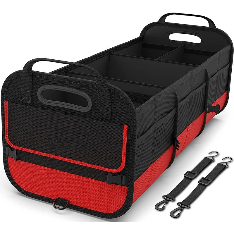 95L Foldable Car Trunk Organizer – Large Capacity Storage Box with Adjustable Straps - Delicate Leather  