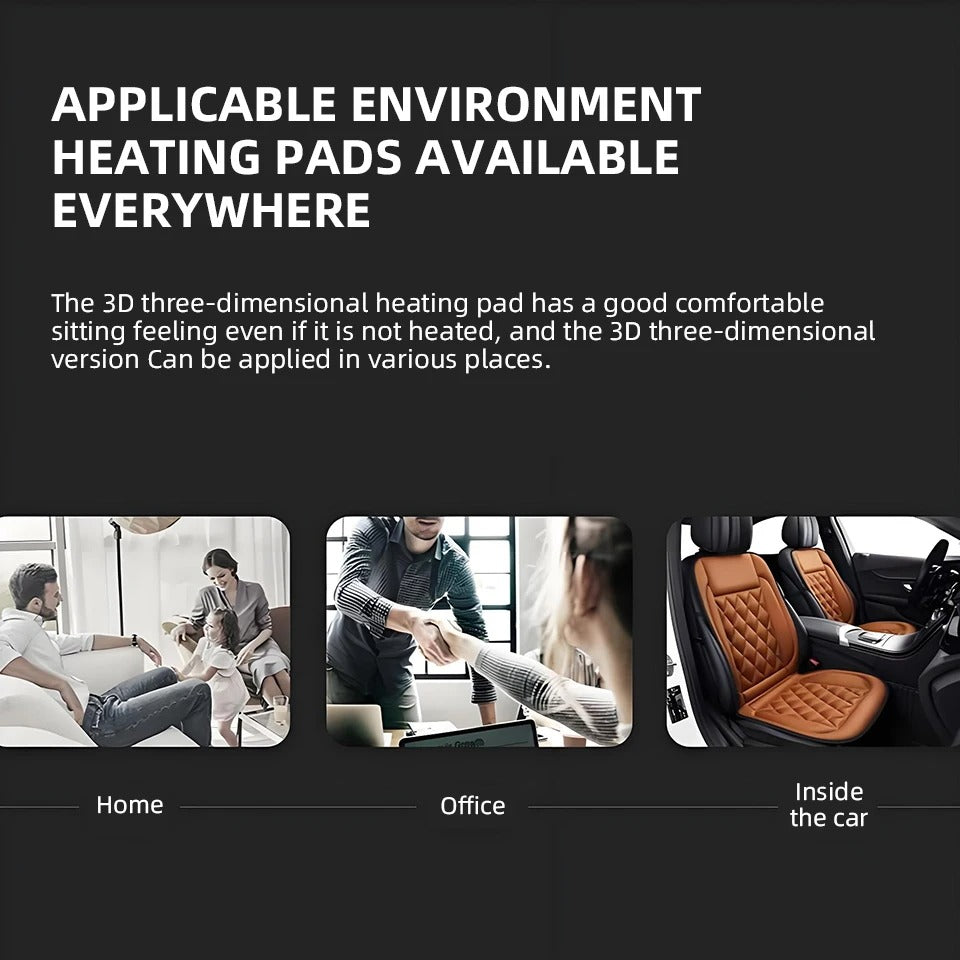 12V Car Power Pad Cover – Cotton Fiber Universal Interior Mat for Winter Use - Delicate Leather  