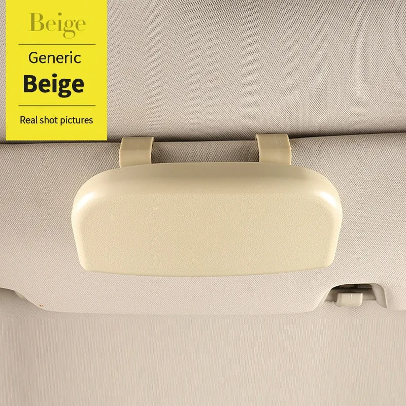 Car Sun Visor Glasses Holder – ABS Sunglasses Storage Case with Magnetic Closure - Delicate Leather  