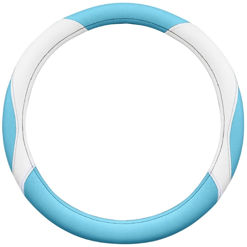 Full Linen Steering Wheel Cover – Universal O-Type Breathable Non-Slip All-Season Grip - Delicate Leather