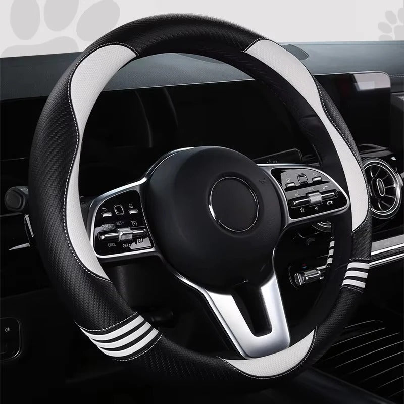 Premium Nappa Leather Steering Wheel Cover – Anti-Slip Universal Fit for Cars, SUVs, Vans, and Trucks - Delicate Leather  
