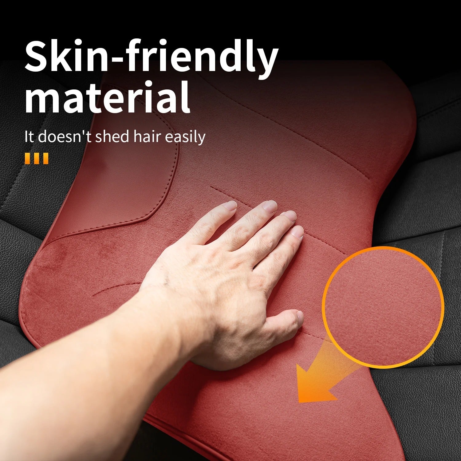 Premium Car Lumbar Support Cushion – Ergonomic Backrest Pillow for Vehicle Seats - Delicate Leather  